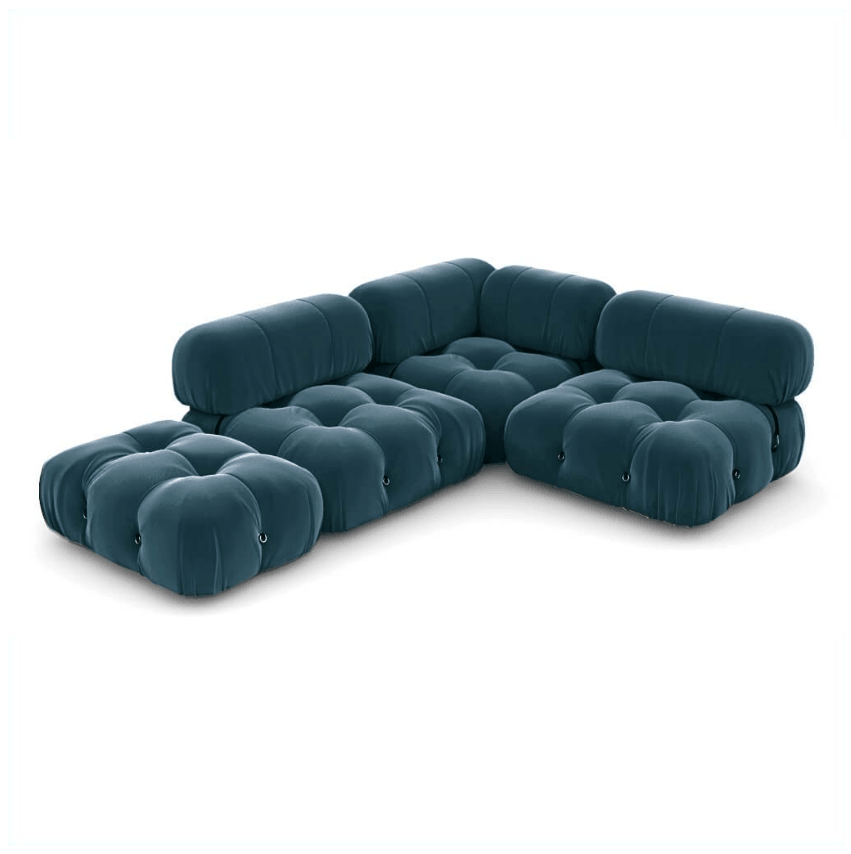 Mario Bellini Combination C Sofa Interior Moderna Indigo Blue Velvet  