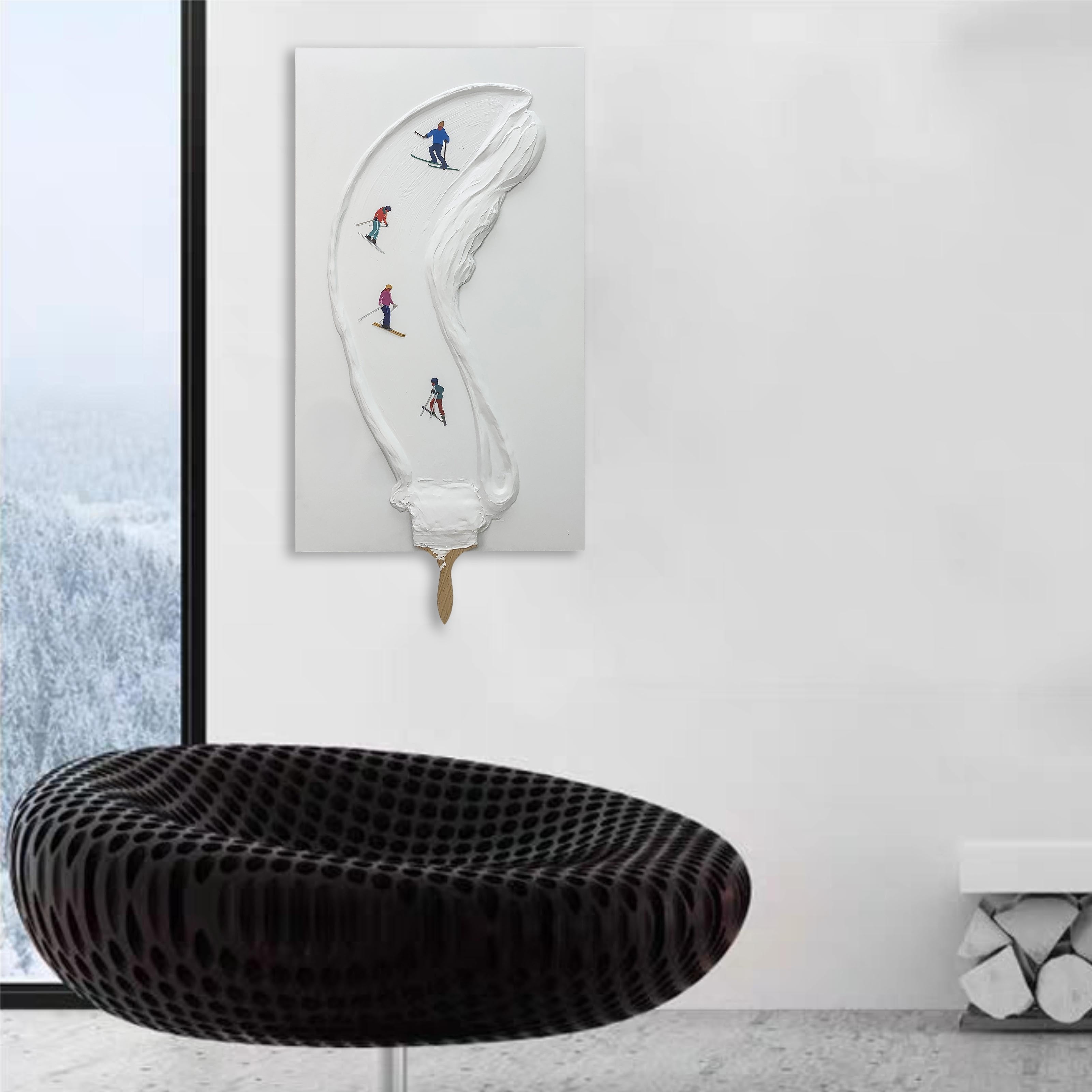 Snowy Strokes Wall Art Interior Moderna   