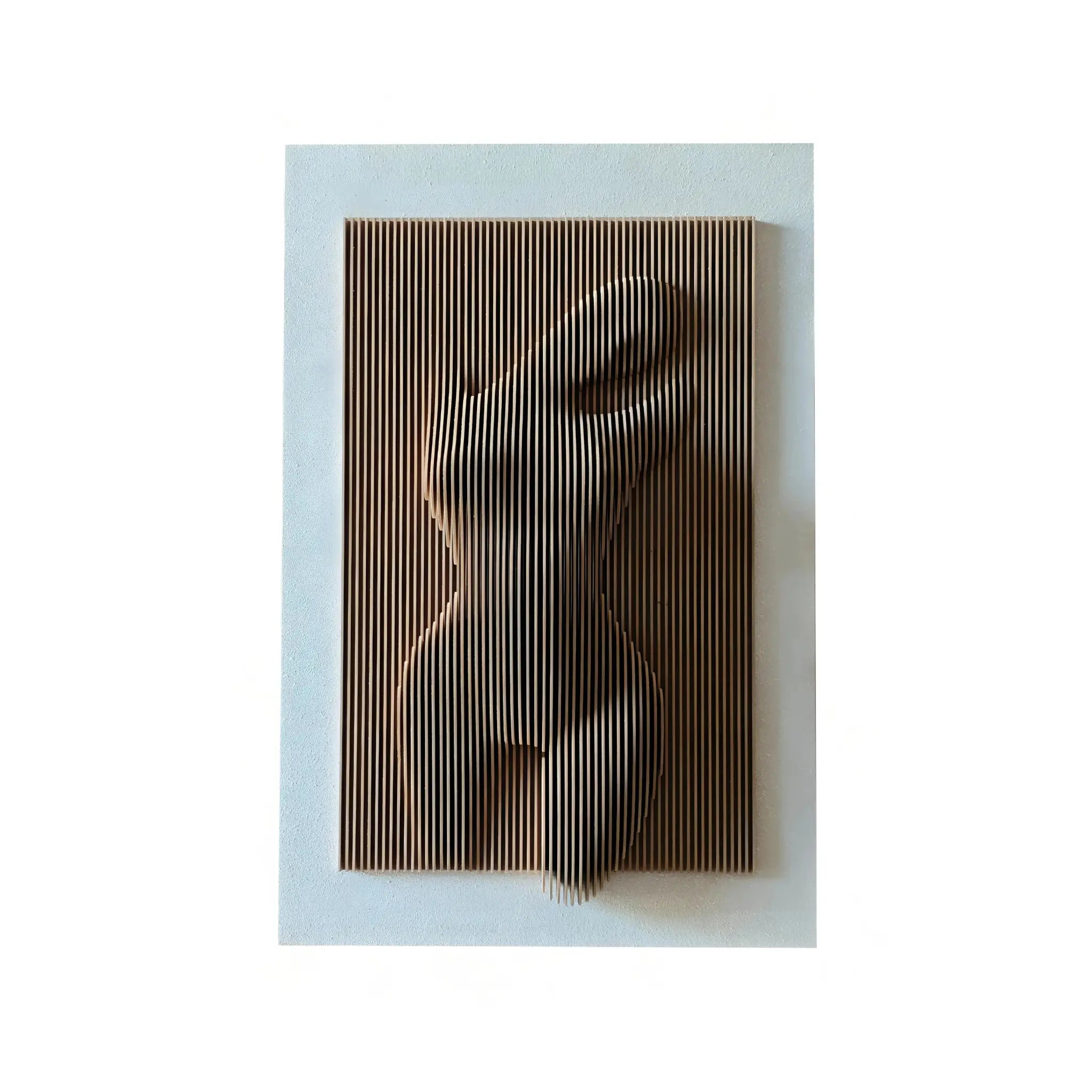 Naked Elegance | Parametric Wood Carving Wall Art Interior Moderna