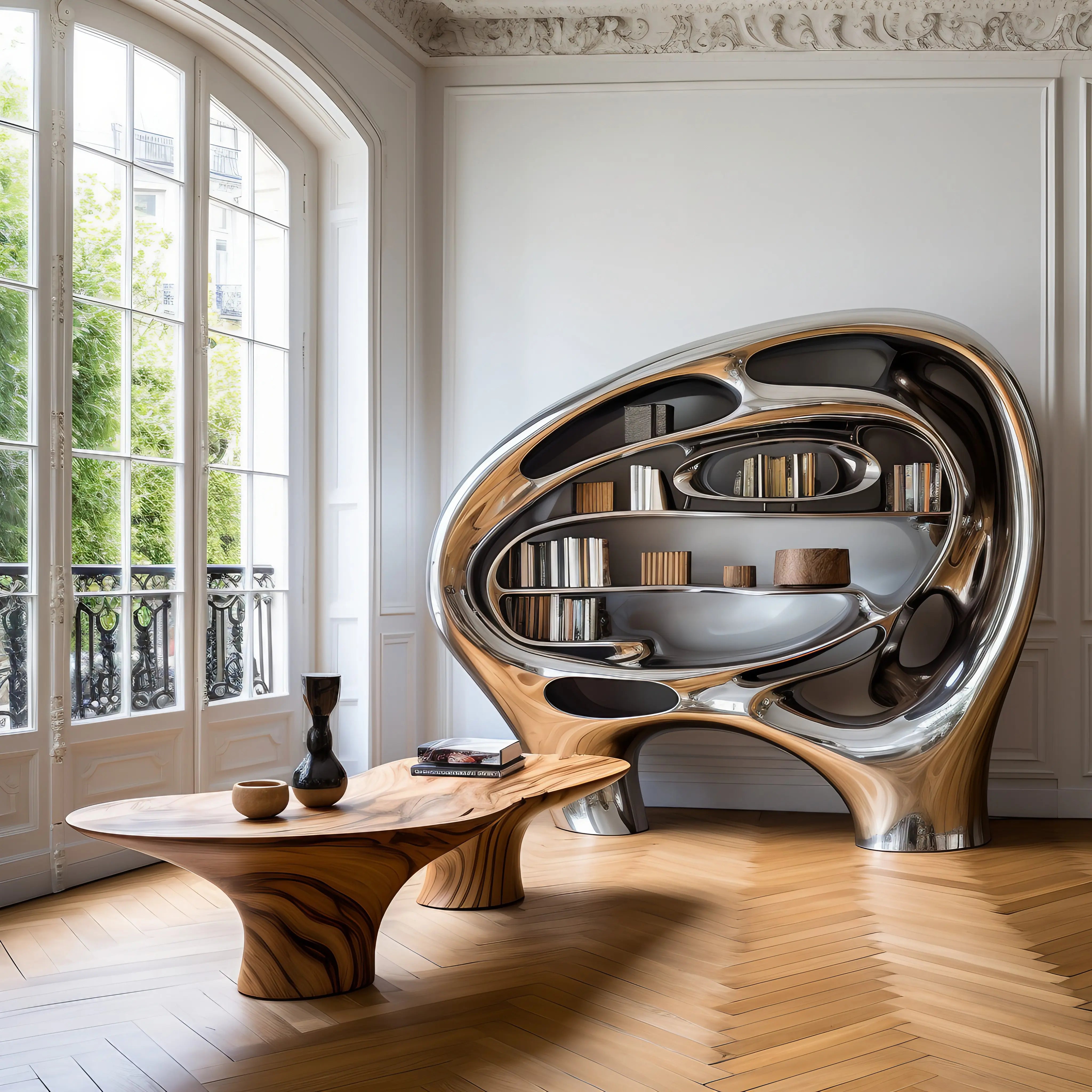 Nebula Bookcase Table Interior Moderna