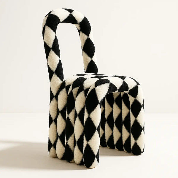 Noodle Pipe Chair Chair Interior Moderna Black + White Kids Sized