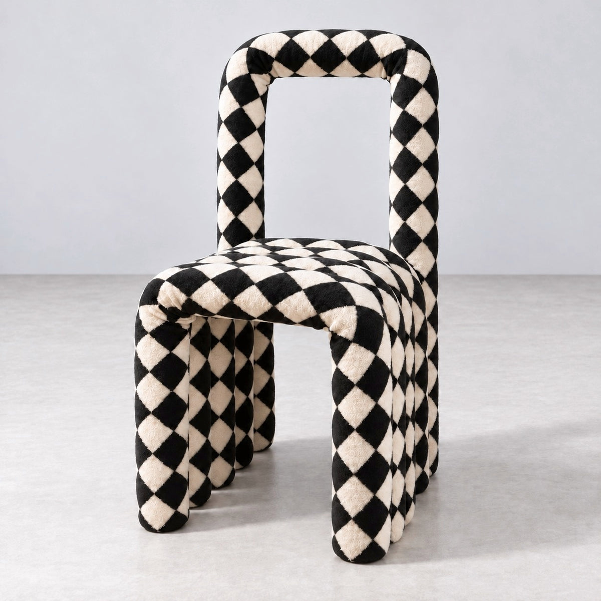 Noodle Pipe Chair Chair Interior Moderna Black + White Kids Sized New