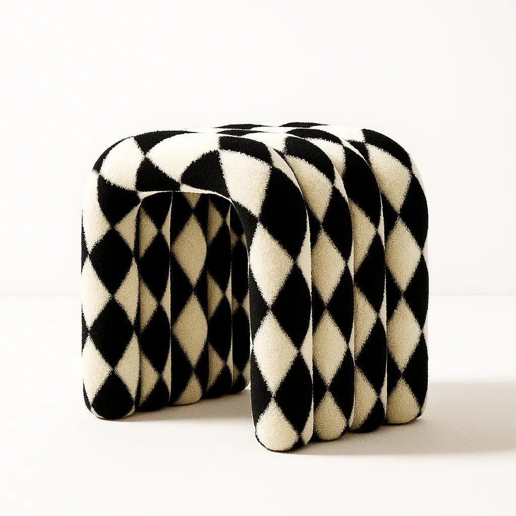 Noodle Pipe Stool Chair Interior Moderna Black+White New