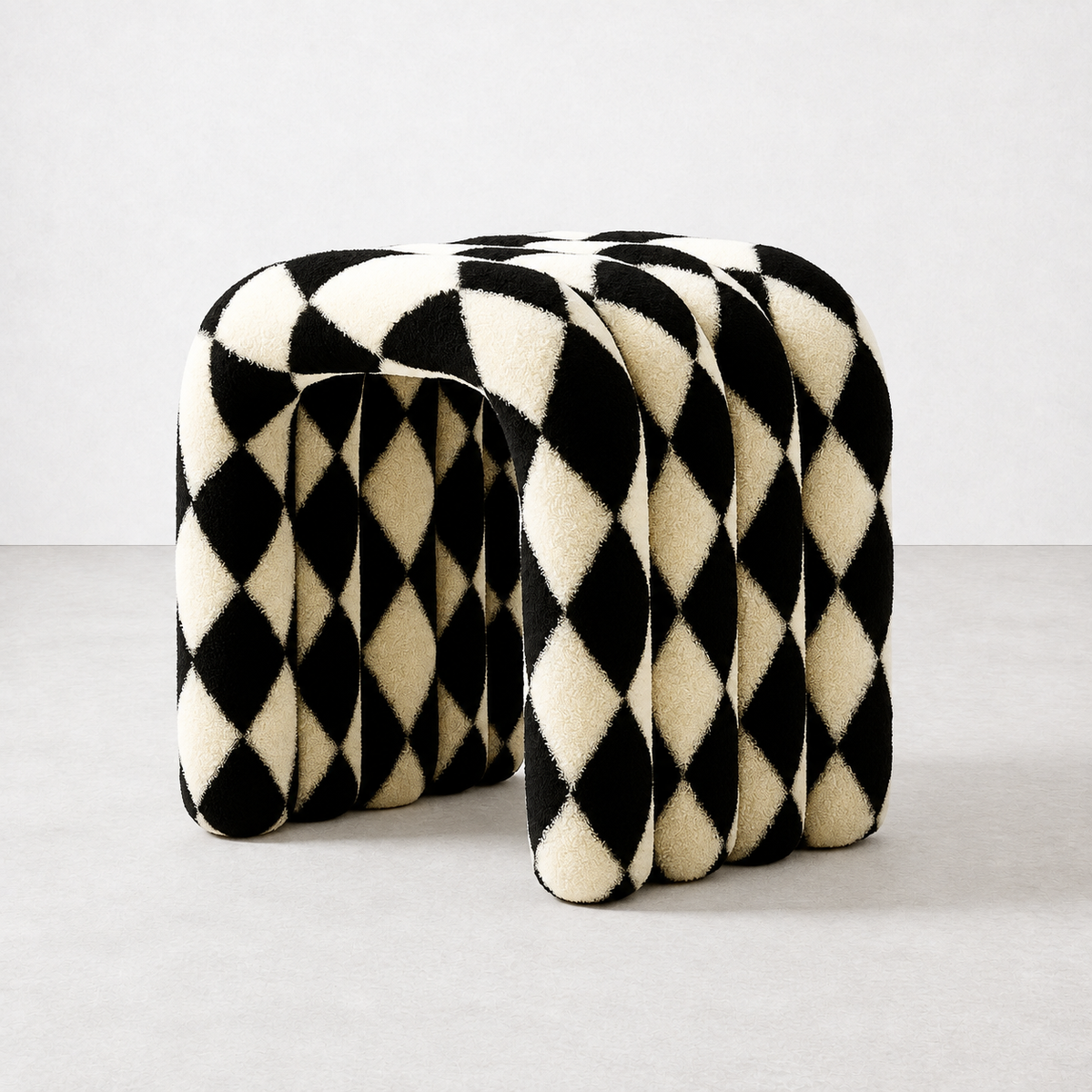 Noodle Pipe Stool Chair Interior Moderna Black+White New