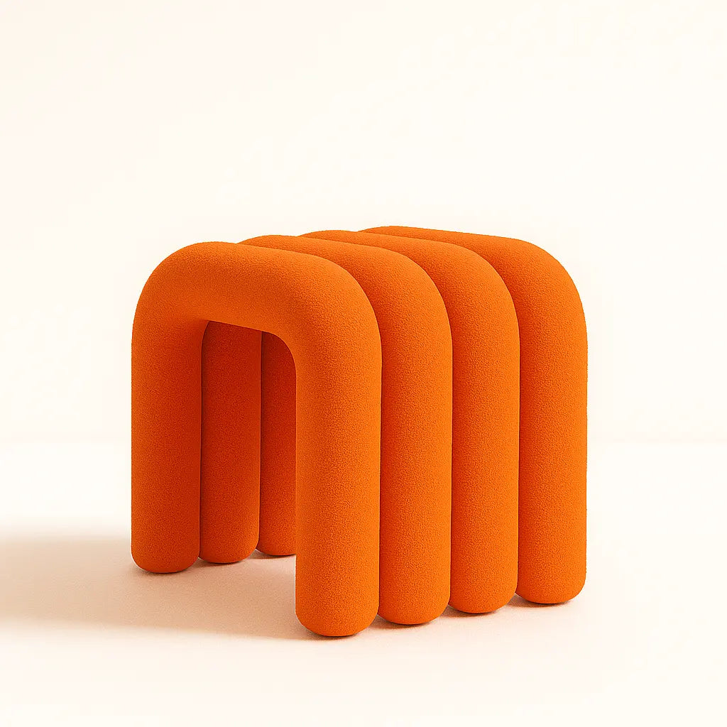 Noodle Pipe Stool Chair Interior Moderna Orange New