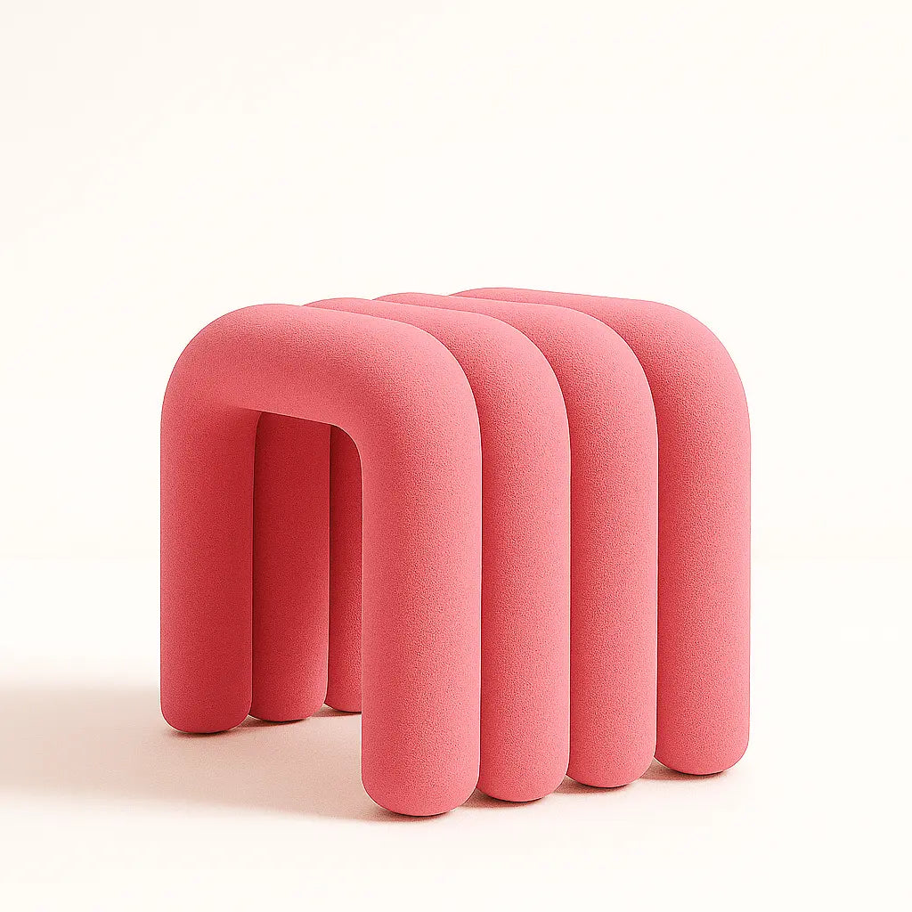 Noodle Pipe Stool Chair Interior Moderna Pink New