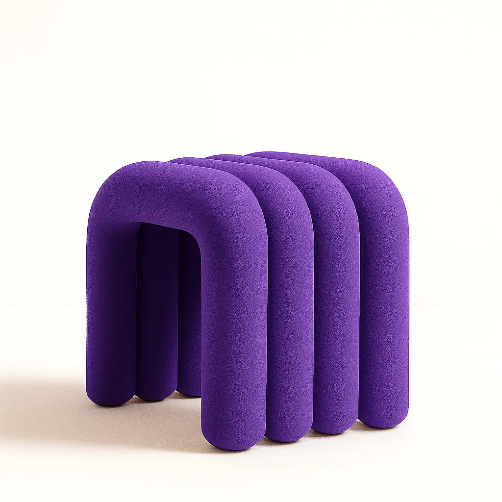 Noodle Pipe Stool Chair Interior Moderna Purple New