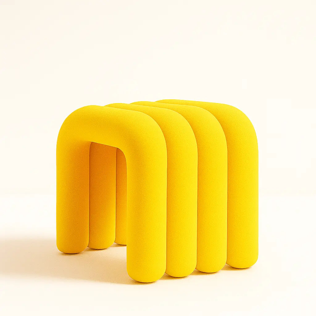 Noodle Pipe Stool Chair Interior Moderna Yellow New