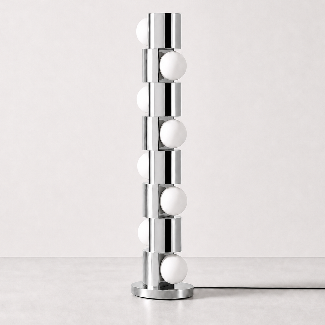 Obelon Floor Lamp Lamp Interior Moderna Chrome Silver New