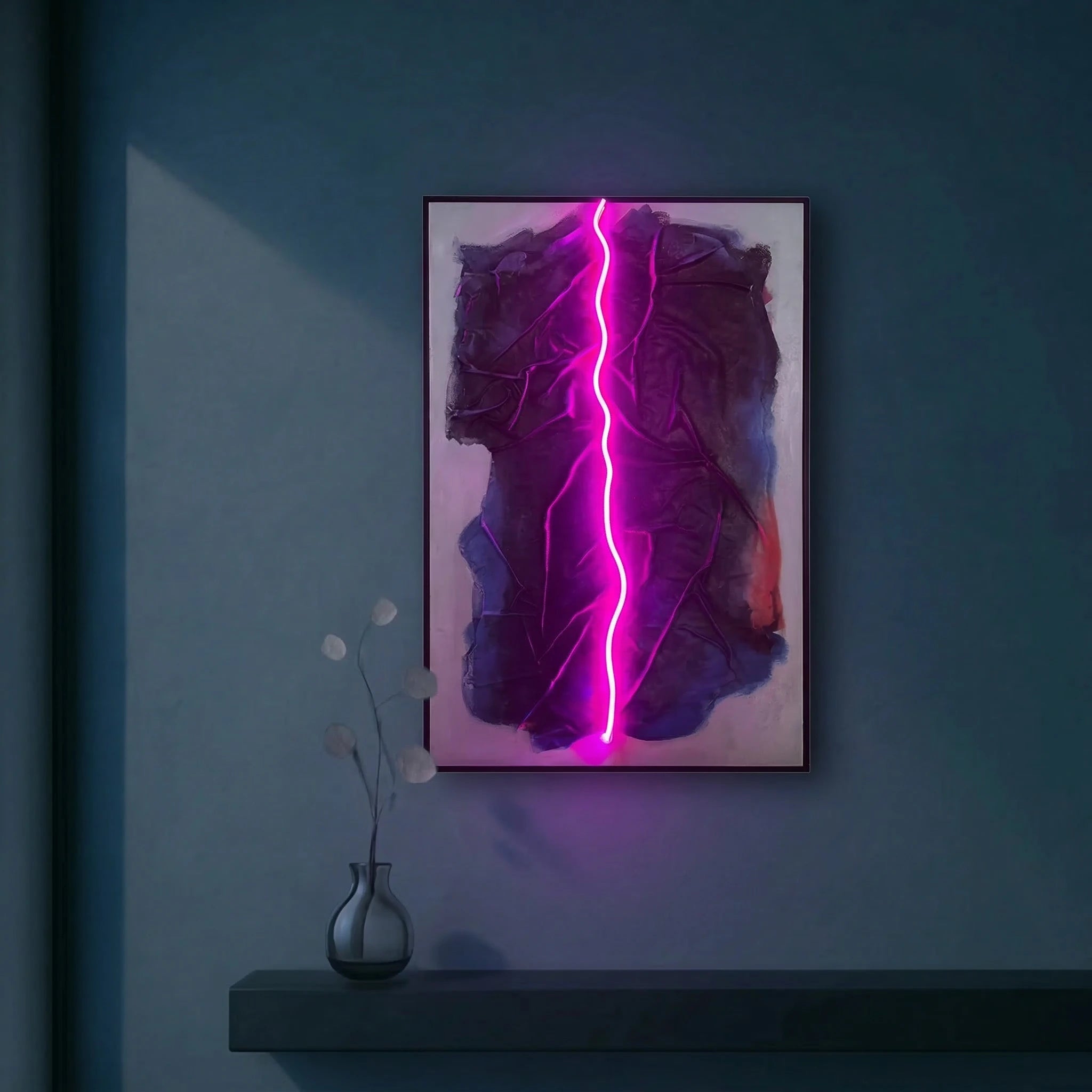 Neon Crease Wall Art Interior Moderna