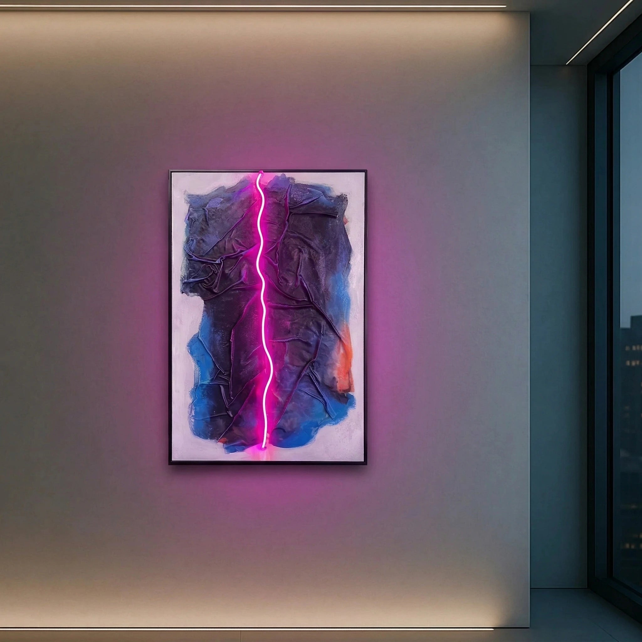 Neon Crease Wall Art Interior Moderna