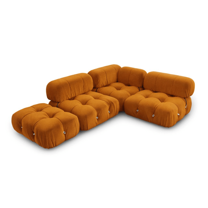 Mario Bellini Combination C Sofa Interior Moderna Mango Orange Velvet  
