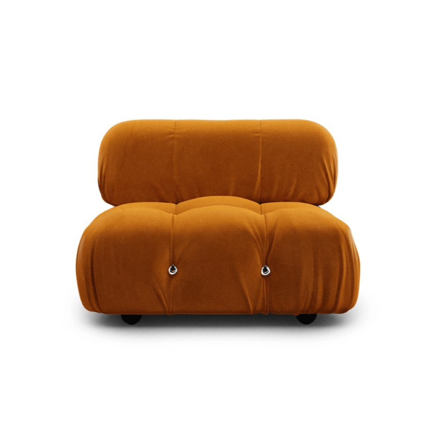 Mario Bellini Center Module Sofa Interior Moderna Mango Orange Velvet  