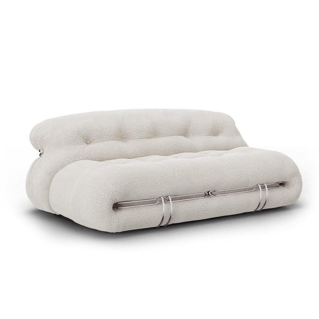 Soriana Two Seater Sofa Interior Moderna Pearl White Boucle  