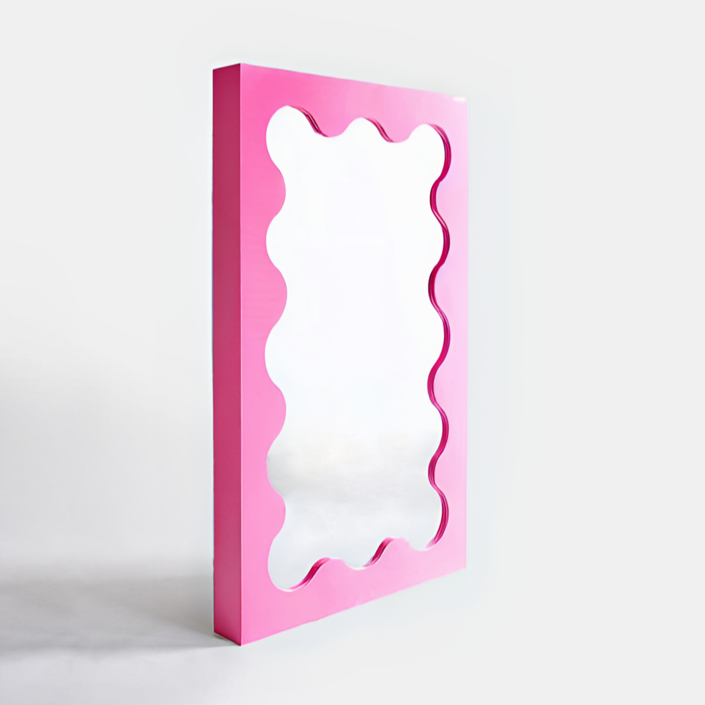 Wave Frame Mirror Mirror Interior Moderna Small Pink 