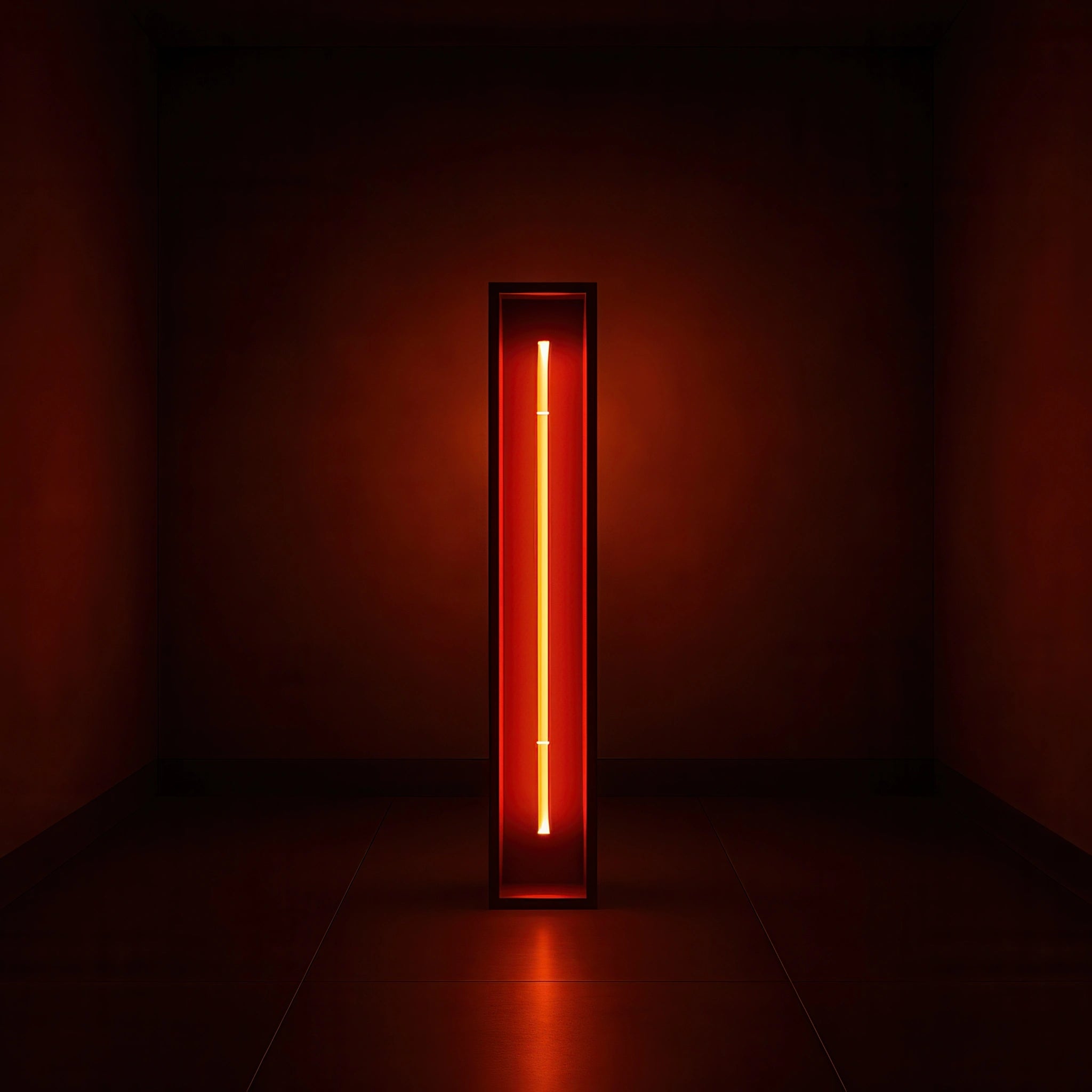 Redwood Radiance Lamp | Tall Red LED Strip Wooden Lamp