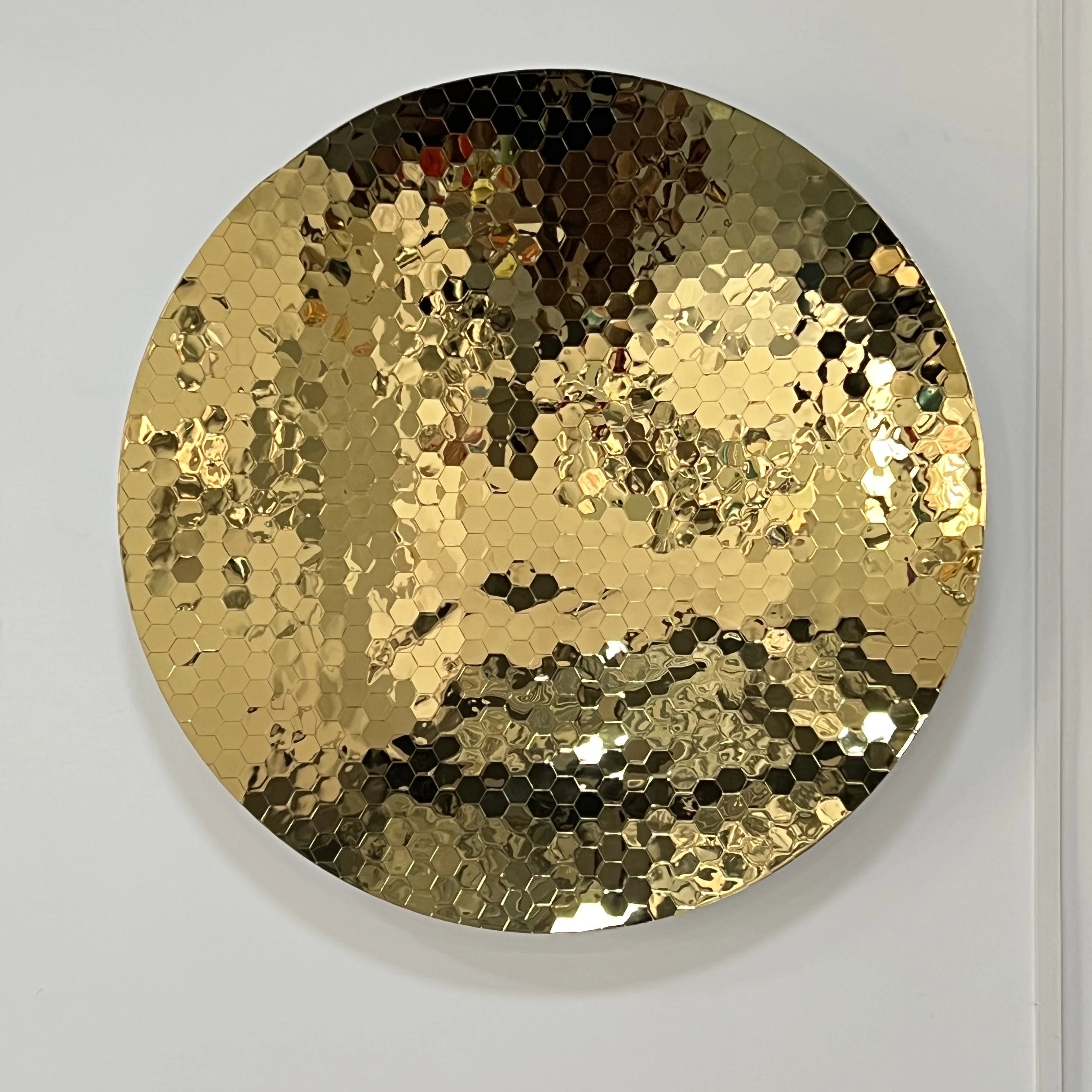 Concave Hex | Gold Wall Art Interior Moderna