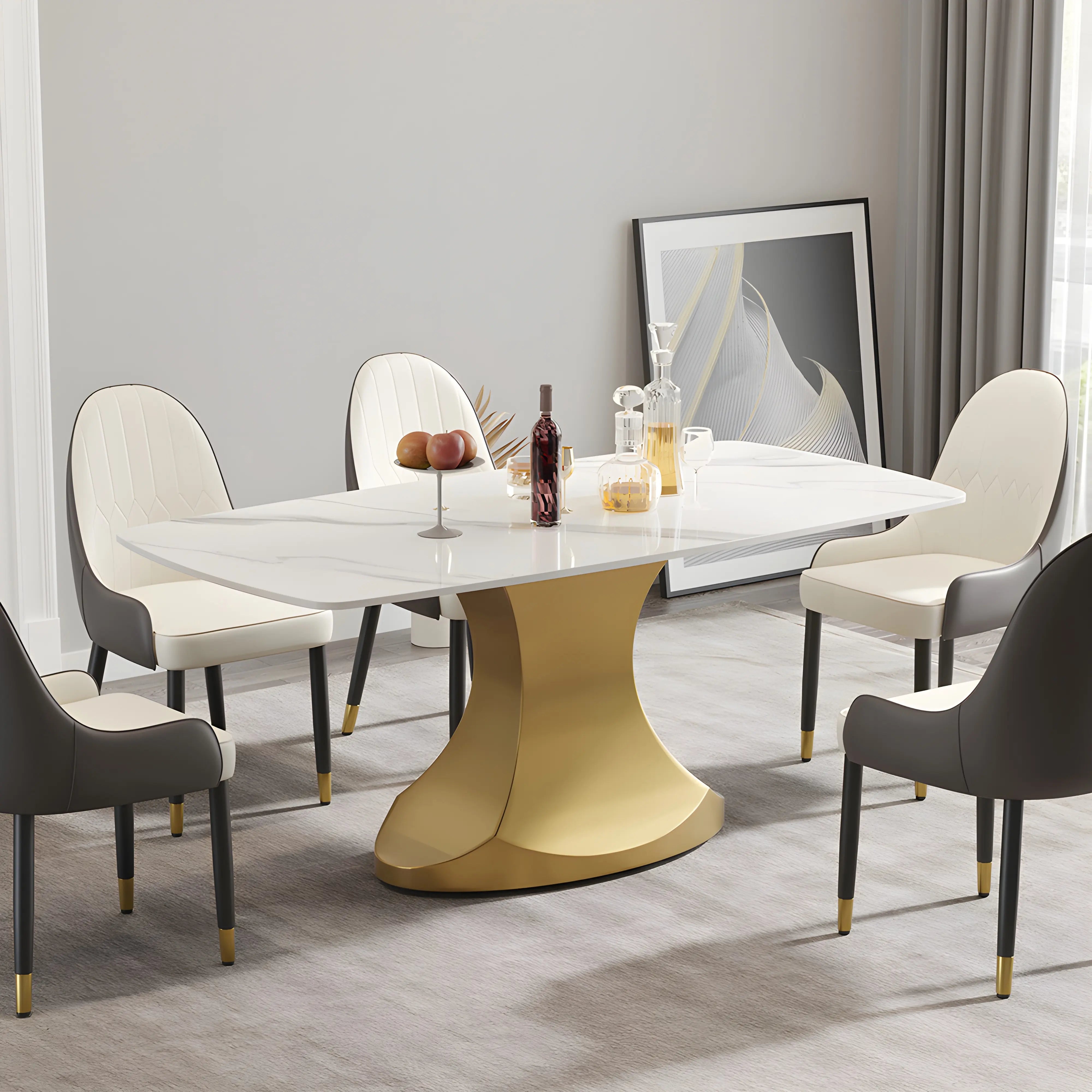 Petra Dining Table Table Interior Moderna Gold White