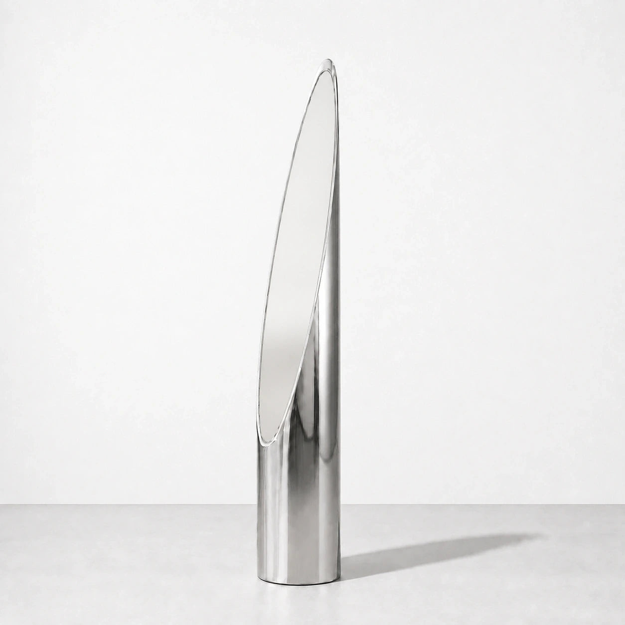 Silver Lipstick Mirror, front view — Interior Moderna