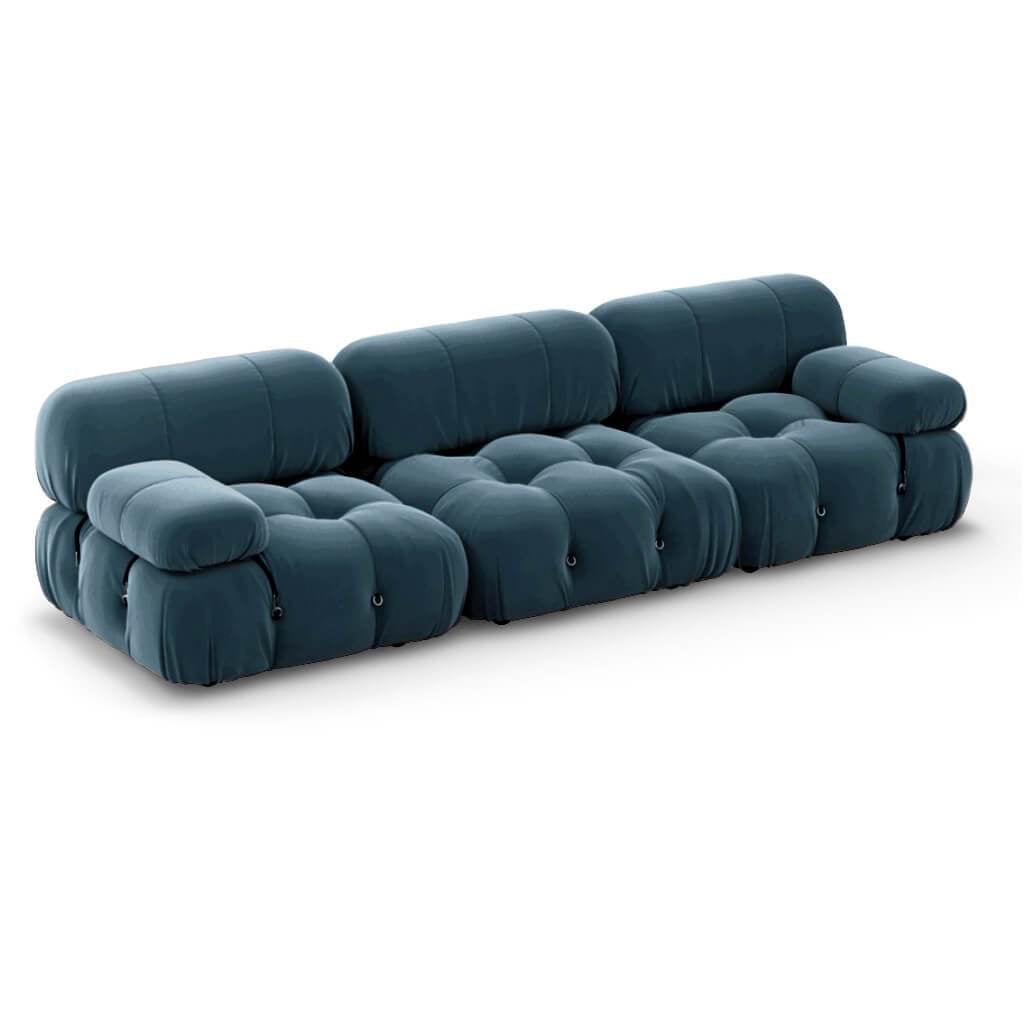 Mario Bellini Combination B Sofa Interior Moderna Indigo Blue Velvet  