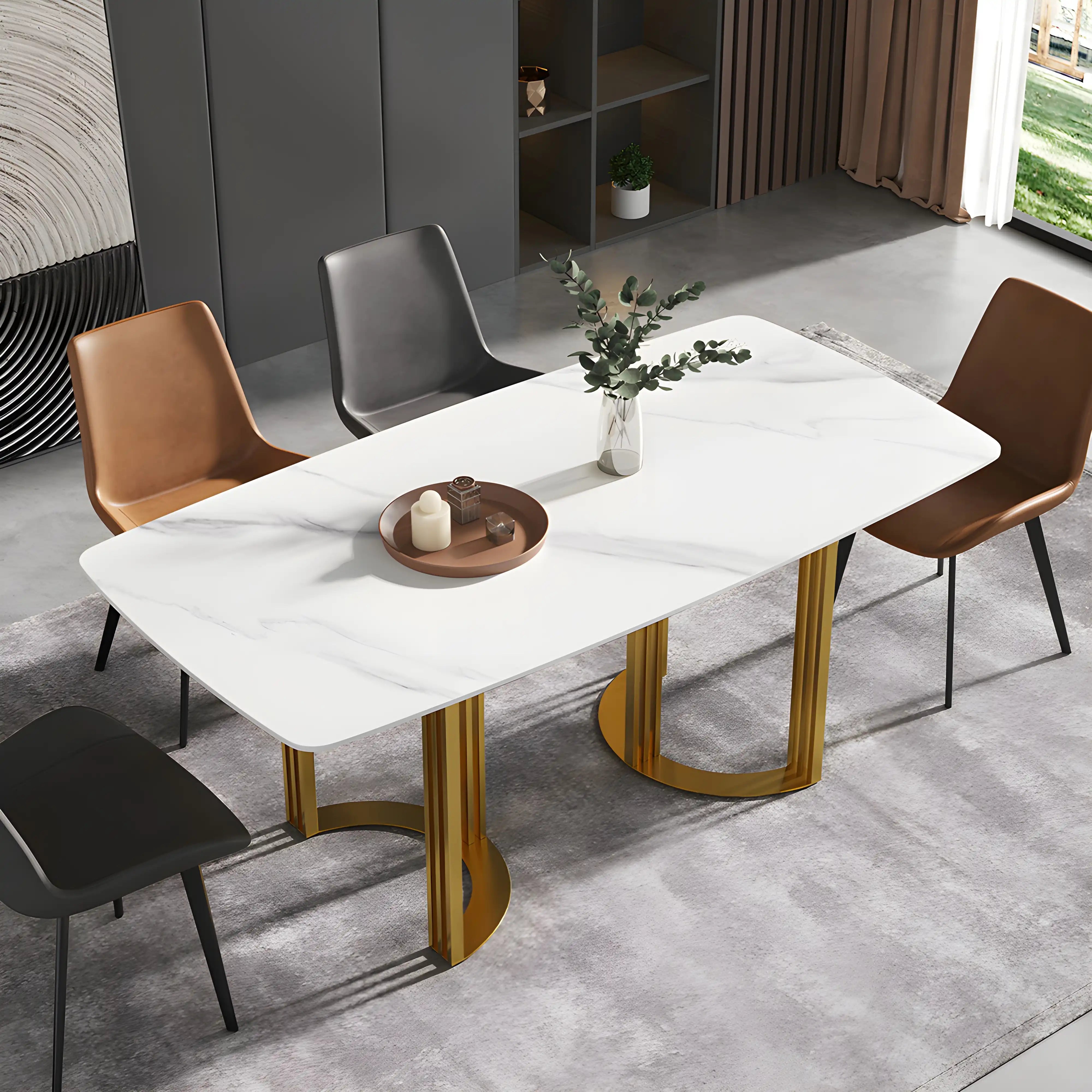 Nuvora Dining Table Table Interior Moderna Gold White