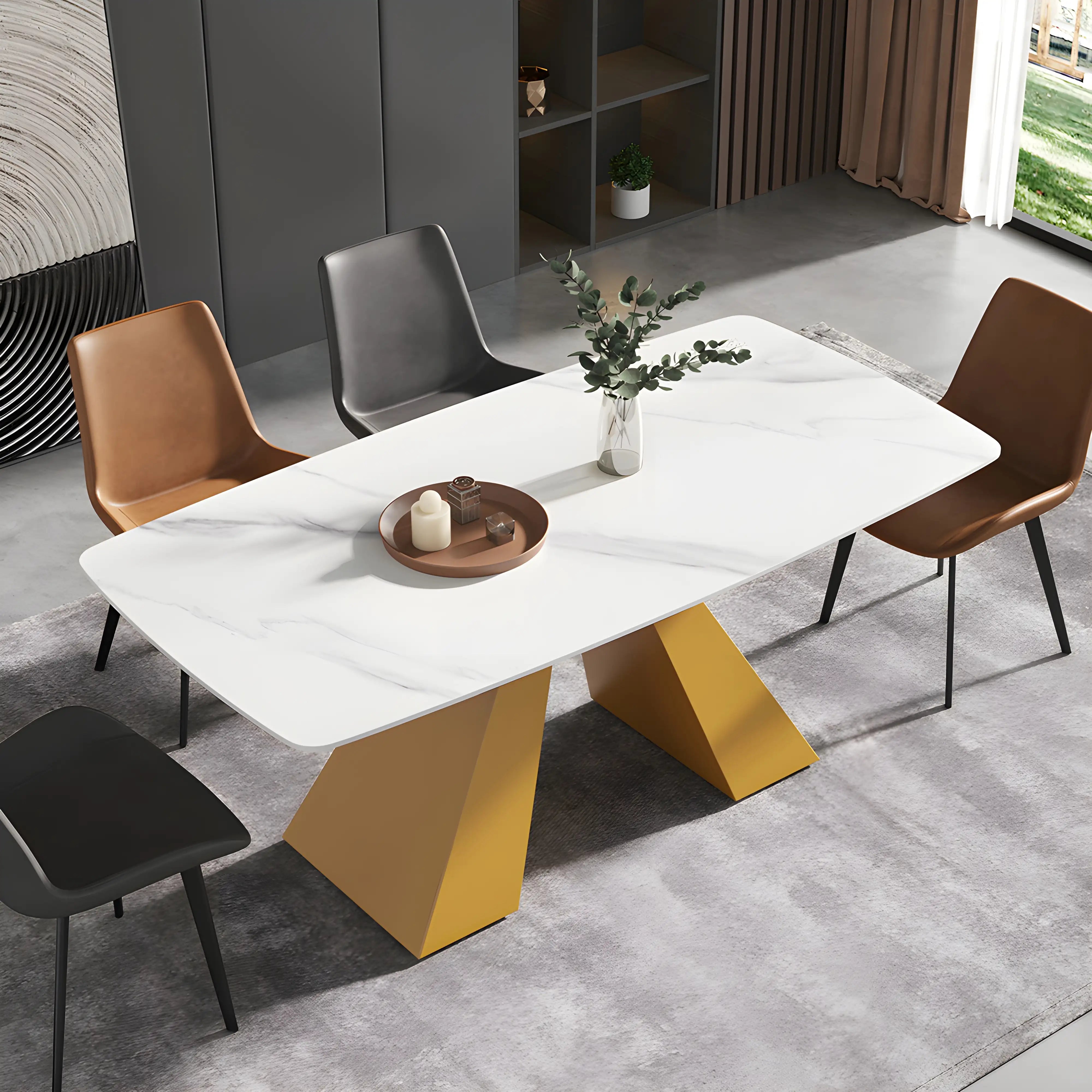 Nivora Prism Dining Table Table Interior Moderna Gold White