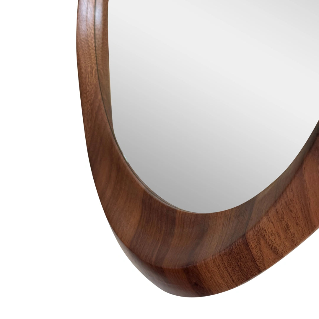 Woodworked Elegance Irregular Round Mirror Mirror Interior Moderna