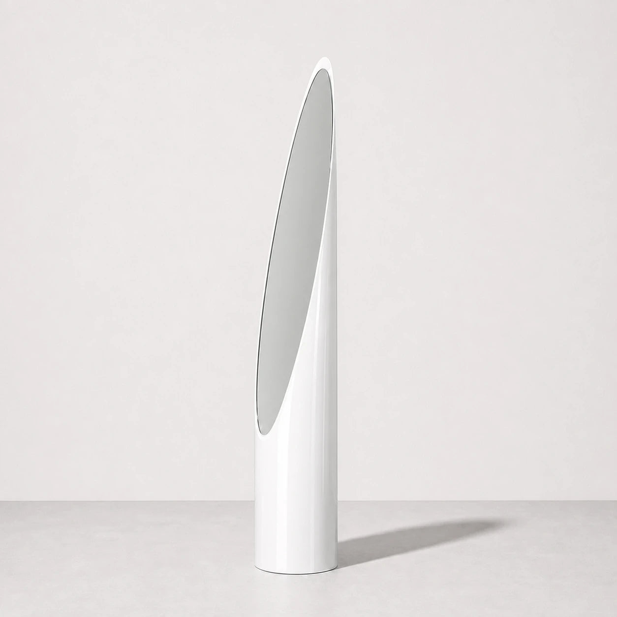 White Lipstick Mirror, front view — Interior Moderna