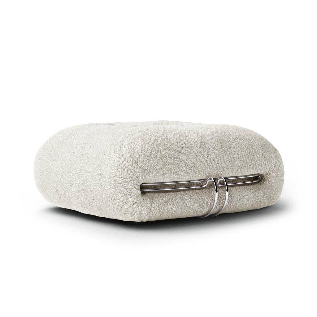 Soriana Ottoman  Interior Moderna Pearl White Boucle  