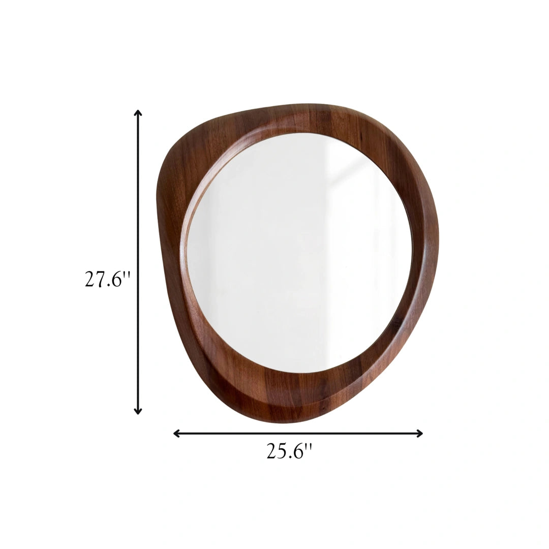 Woodworked Elegance Irregular Round Mirror Mirror Interior Moderna