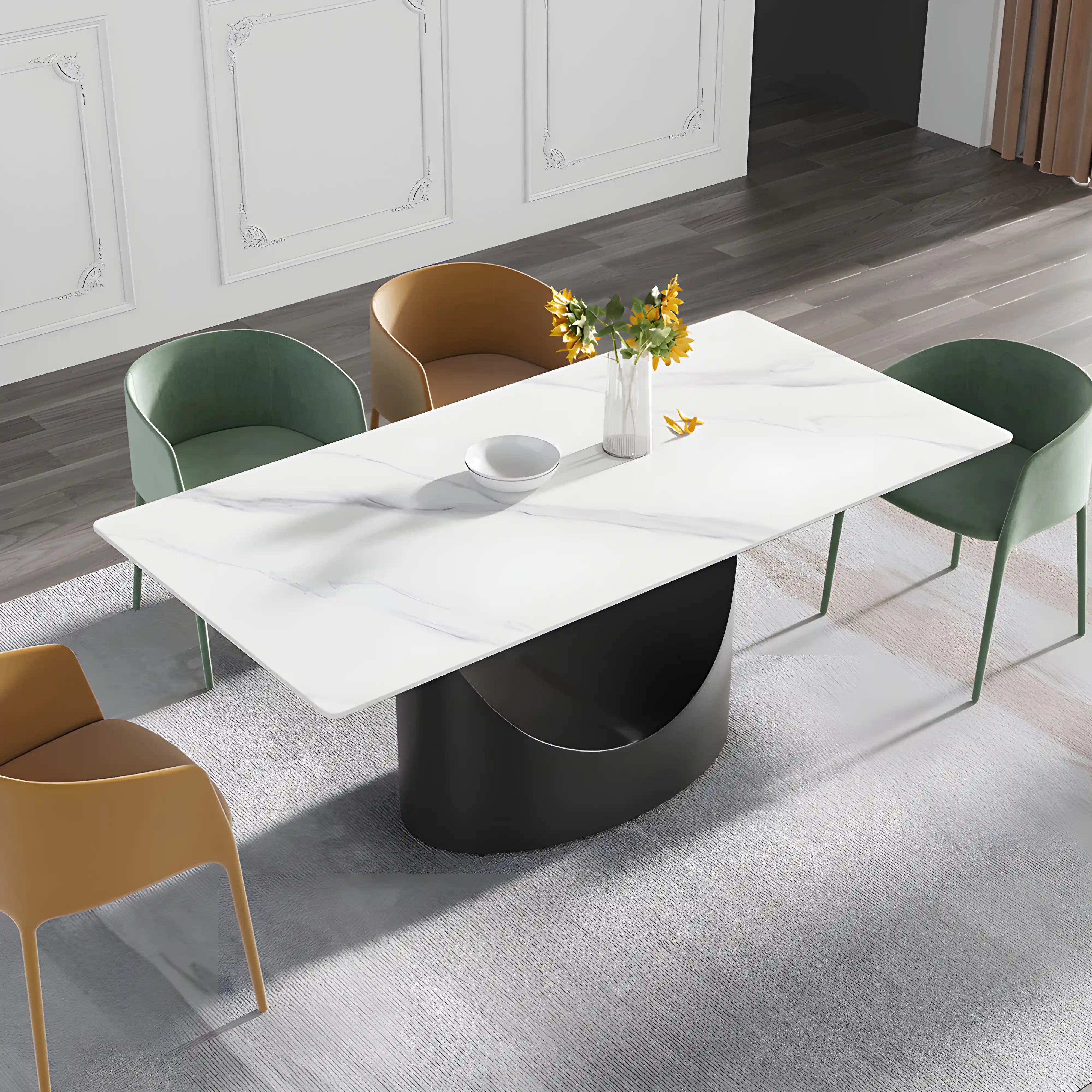 Arvella Curve Dining Table Table Interior Moderna Black White