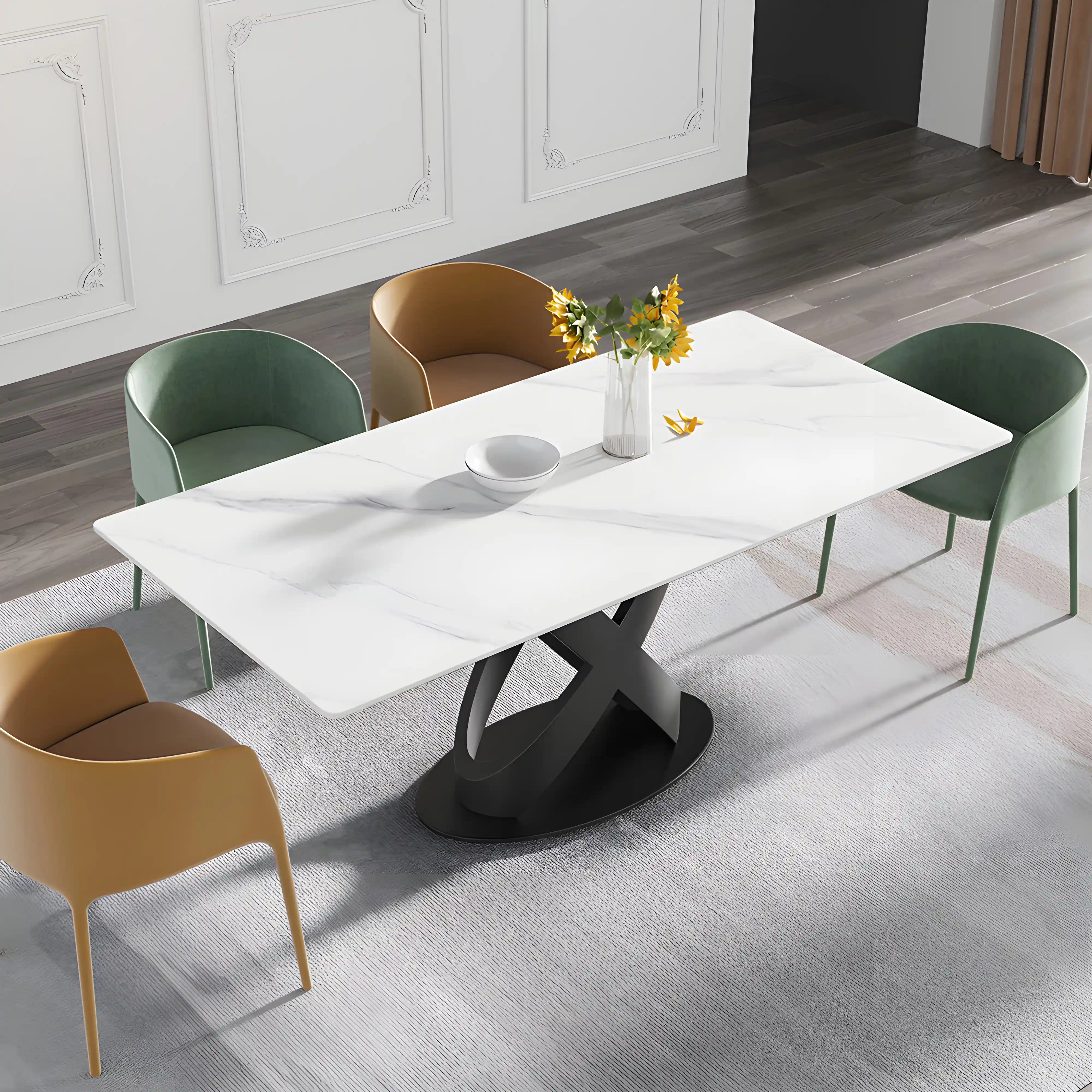 Valessa Cross Dining Table Table Interior Moderna Black White