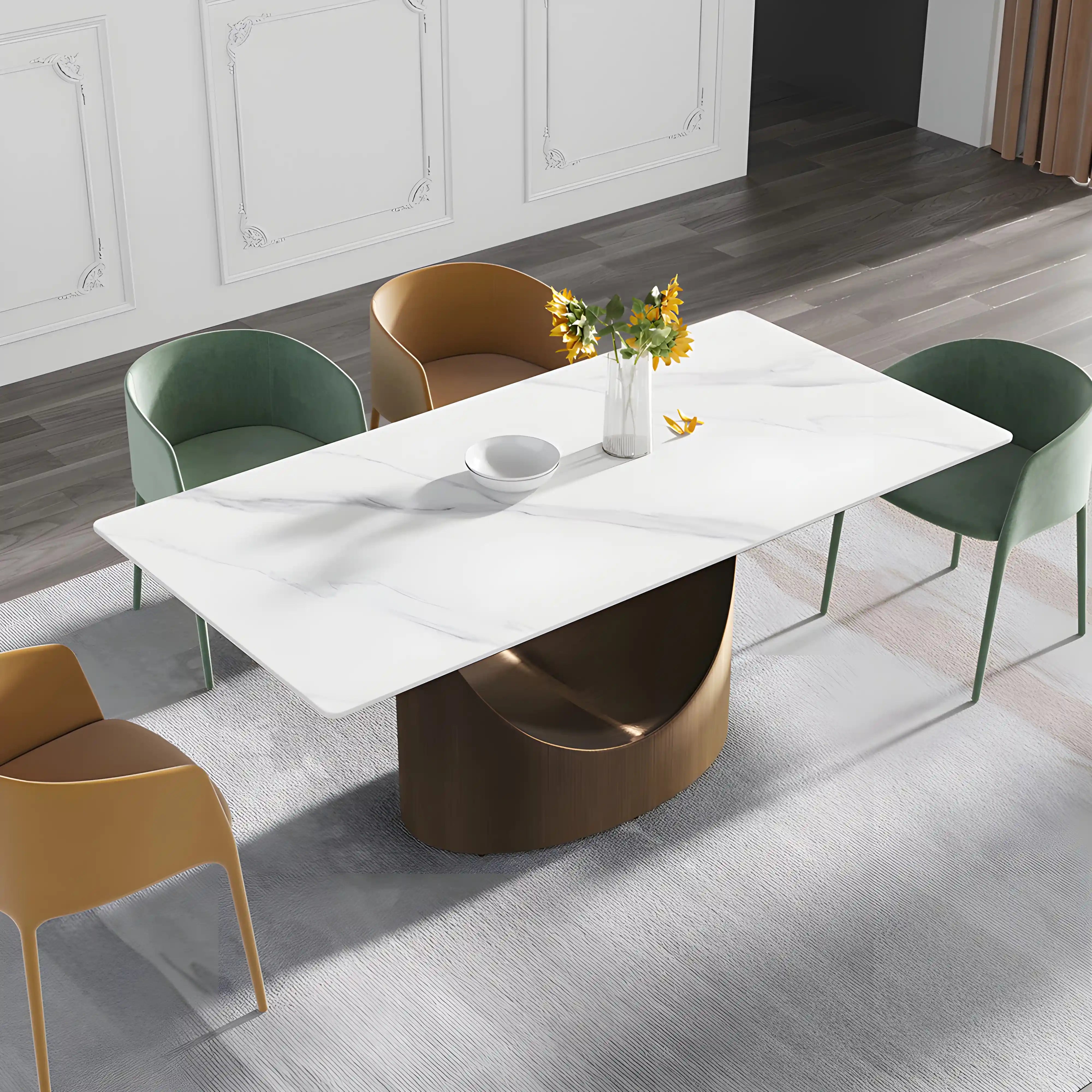 Arvella Curve Dining Table Table Interior Moderna Brown White