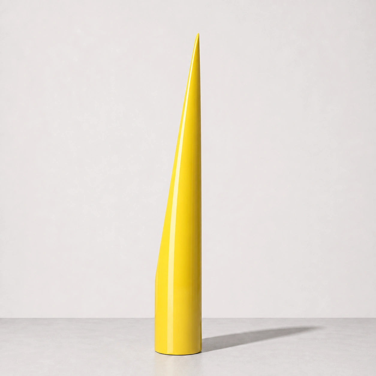 Yellow Lipstick full-length floor mirror, narrow right profile view
